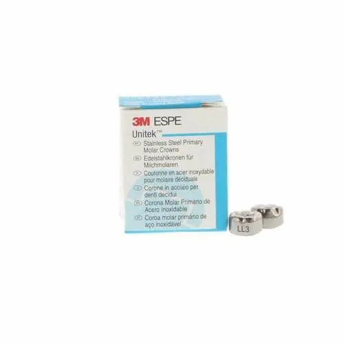 3M Unitek Stainless Steel Primary Molar Crowns, Lower Left Second Primary Molar, Size 3 (LL3), 5/Box, 900233 thumbnail 8