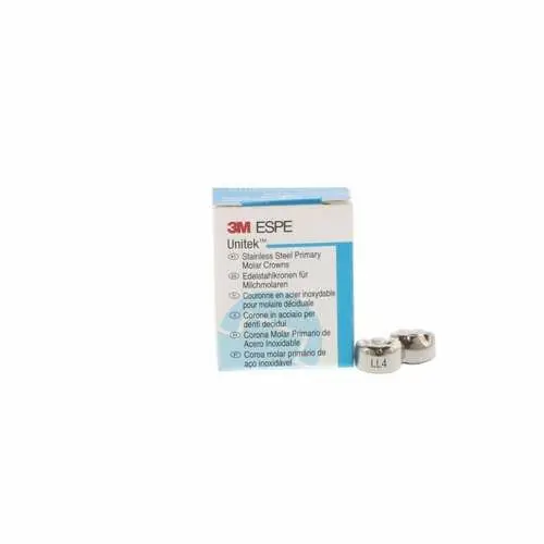 3M Unitek Stainless Steel Primary Molar Crowns, Lower Left Second Primary Molar, Size 4 (LL4), 5/Box, 900234 thumbnail 8