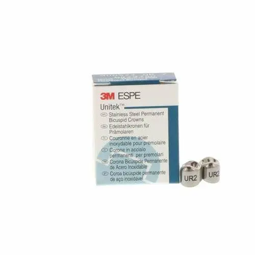 3M Unitek Stainless Steel Permanent Bicuspid Crown, Upper Right First Bicuspid, Size 2 (2UR), 5/Box, 900522 thumbnail 8