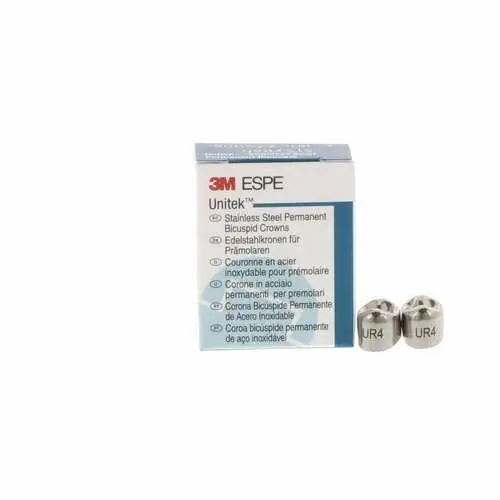 3M Unitek Stainless Steel Permanent Bicuspid Crown, Upper Right First Bicuspid, Size 4 (4UR), Box of 5, 900524 thumbnail 8