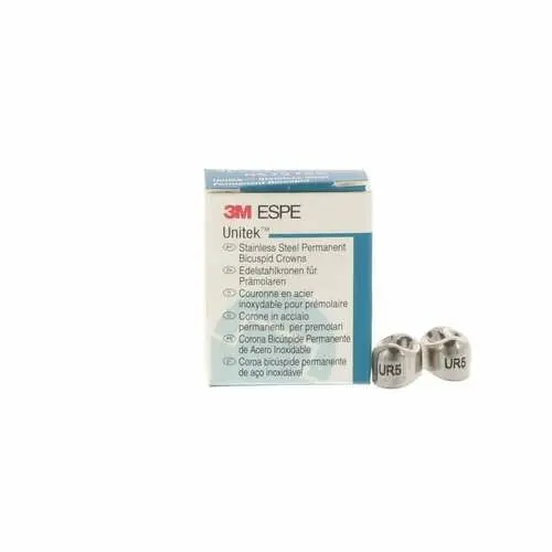 3M Unitek Stainless Steel Permanent Bicuspid Crown, Upper Right First Bicuspid, Size 5 (5UR), 5/Box, 900525 thumbnail 9