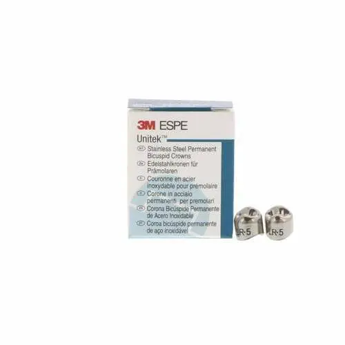 3M Unitek Stainless Steel Permanent Bicuspid Crown, Lower Right First Bicuspid, Size 5 (5LR), 5/Pkg, 900545 thumbnail 8