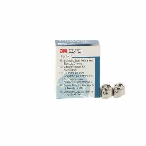3M Unitek Stainless Steel Permanent Bicuspid Crown, Lower Right First Bicuspid, Size 6 (6LR), Refill Box of 5, 900546 thumbnail 8