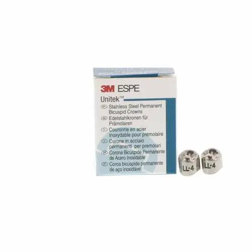 3M Unitek Stainless Steel Permanent Crown, First Bicuspid, Lower Left, Size 4 (4LL), 5/Box, 900534 thumbnail 8