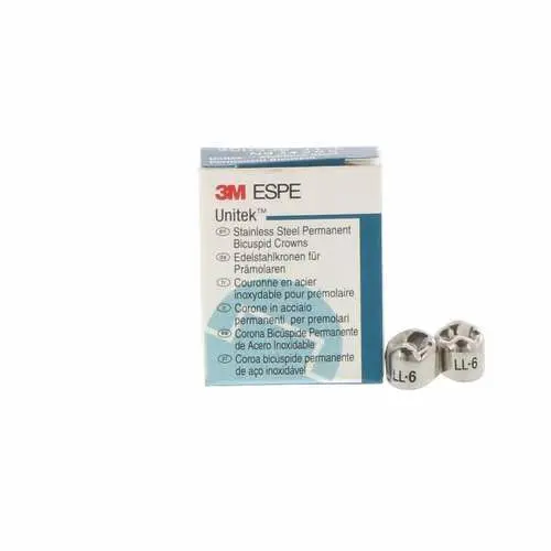 3M Unitek Stainless Steel Permanent Bicuspid Crown, Lower Left First Bicuspid, Size 6 (6LL), 5/Box, 900536 thumbnail 8