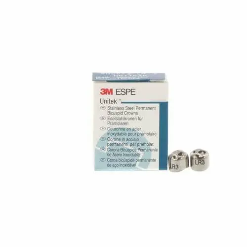 3M Unitek Stainless Steel Permanent Bicuspid Crown, Lower Right Second Bicuspid, Size 3 (3LR), 5/Box, 900643 thumbnail 8