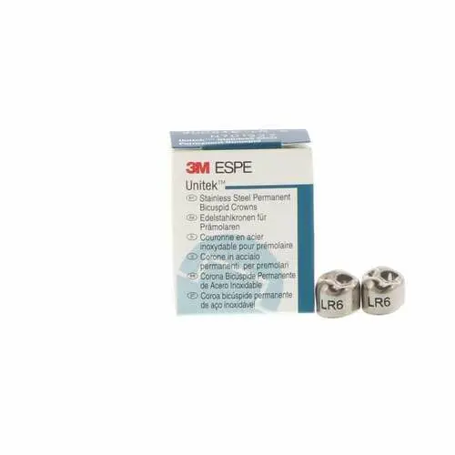 3M Unitek Stainless Steel Permanent Crown, Second Bicuspid, Lower Right, Size 6 (LR-6), Refill Box of 5, 900646 thumbnail 8
