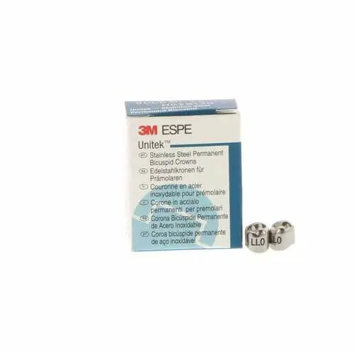 3M Unitek Stainless Steel Permanent Bicuspid Crown, Lower Left Second Bicuspid, Size 0 (0LL), 5/Box, 900630 thumbnail 8