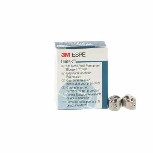 3M Unitek Stainless Steel Permanent Bicuspid Crown, Lower Left Second Bicuspid, Size 3LL, Box of 5, 900633 thumbnail 8