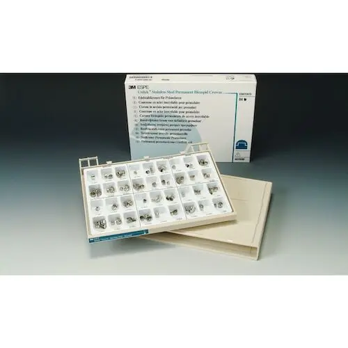 3M Unitek Stainless Steel Permanent Bicuspid Crown, Lower Left Second Bicuspid, Size 4 (4LL), 5/Box, 900634 thumbnail 8