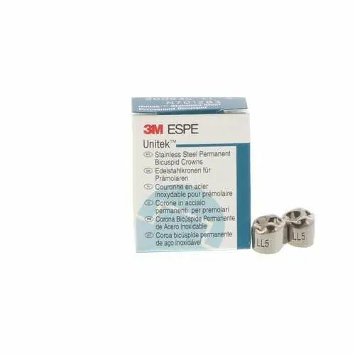 3M Unitek Stainless Steel Permanent Bicuspid Crown, Lower Left Second Bicuspid, Size 5 (5LL), Box of 5, 900635 thumbnail 8