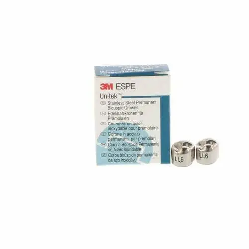 3M Unitek Stainless Steel Permanent Bicuspid Crown, Lower Left Second Bicuspid, Size 6 (6LL), Box of 5, 900636 thumbnail 8