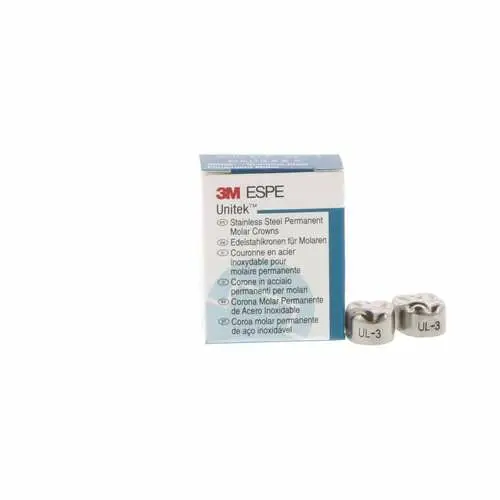 3M Unitek Stainless Steel Permanent Molar Crowns, Upper Left First Permanent Molar, Size 3 (3UL), 5/Box, 900313 thumbnail 9