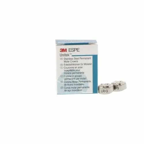 3M Unitek Stainless Steel Permanent Molar Crown, Lower Right First Molar, Size 3 (3LR), 5/Box, 900343 thumbnail 9
