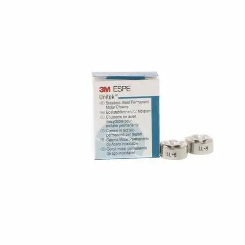 3M Unitek Stainless Steel Permanent Molar Crowns, Lower Left First Permanent Molar, Size 6 (LL6), 5/Box, 900336 thumbnail 9
