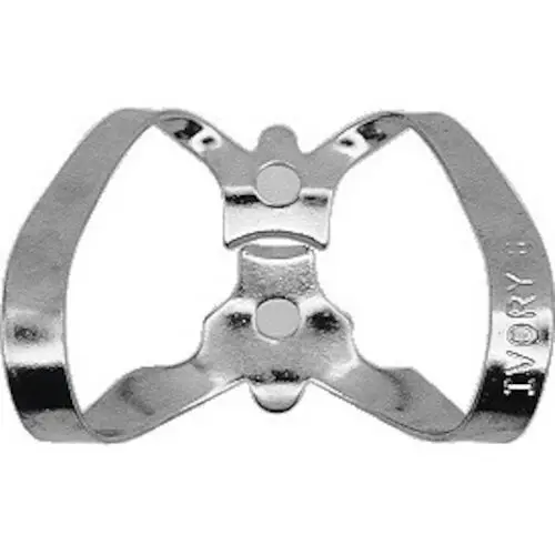 Kulzer Rubber Dam Clamp #6, Stainless Steel, Winged, for Central and Incisor Teeth, 57382 - RUBBER DAM CLAMPS #6 SS #50057382 - Image 1