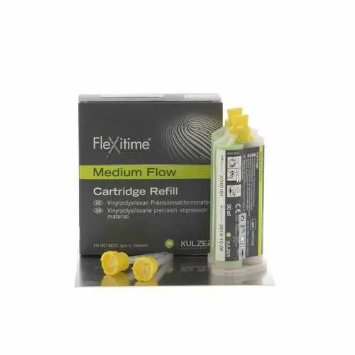 Kulzer Flexitime Medium Flow VPS Impression Material Refill, 2 x 50 mL Cartridges, 40005041 - Flexitime VPS Impression Material - Image 1