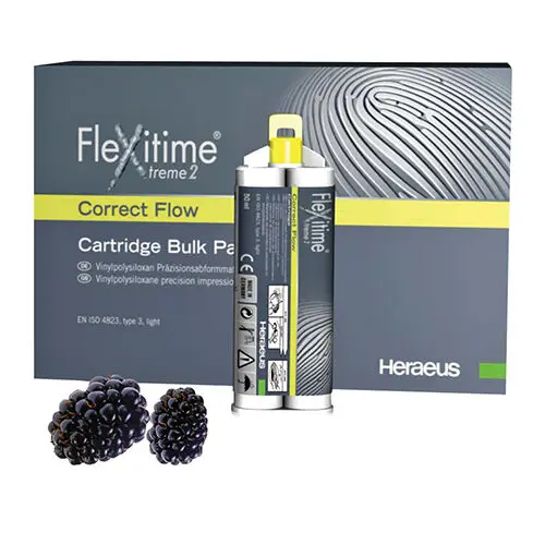 Flexitime Xtreme 2 VPS Impression Material, Correct Flow, Bulk Refill, 12 x 50 mL Cartridges with 36 Mixing Tips, Wild Berry Aroma, 66050335 thumbnail 4