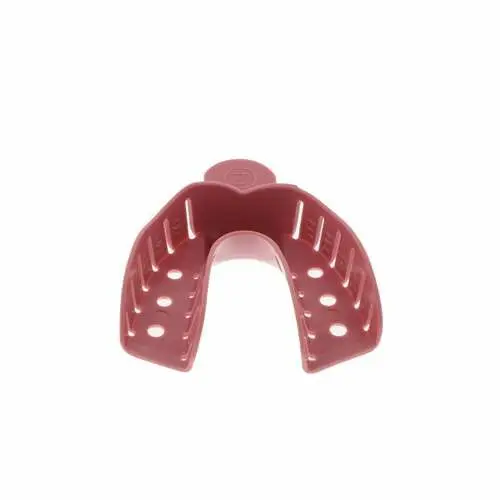Sultan Dentray II Perforated Edentulous Impression Tray #2P Large Lower, Pink, 12/Box, 33052 thumbnail 3