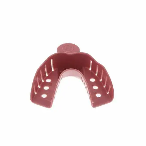 Sultan Dentray II Perforated Edentulous Impression Tray #4P Medium Lower, Pink, 12/Box, 33054 thumbnail 3