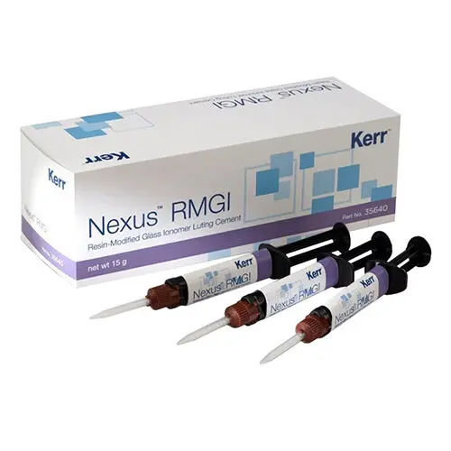 Kerr Nexus RMGI Glass Ionomer Luting Cement, Dual-Mix Syringe Kit, Translucent White, 3 x 5 g Syringes, 24 Tips, 35640 thumbnail 12