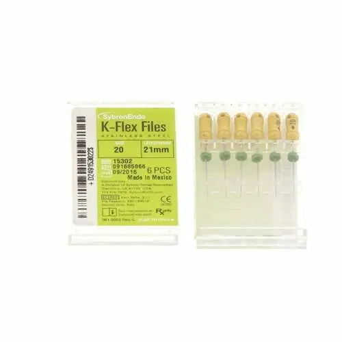 Kerr K-Flex Endodontic Files, #20 (Yellow), 21mm, Stainless Steel, 6/Box, 15302 thumbnail 14