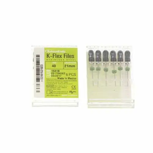 Kerr K-Flex Endodontic Files, Stainless Steel, Size #40, 21mm, Black, 6/Pack, #15318 thumbnail 10