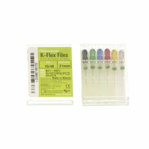 Kerr K-Flex Endodontic Files, Stainless Steel, 21mm, Assorted #15-40, 6/Pack, 821-4021 thumbnail 9