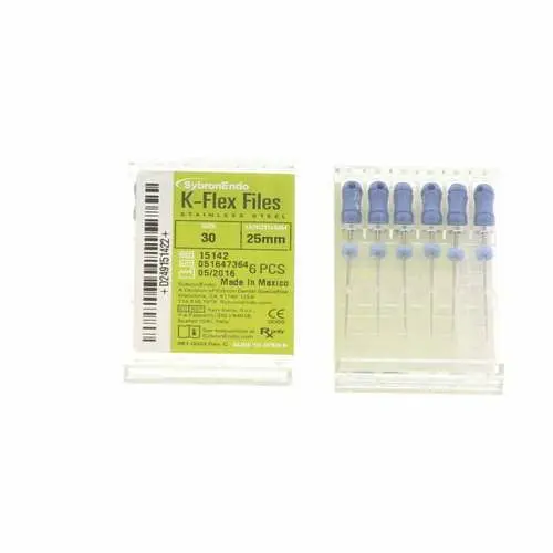 Kerr K-Flex Files, Stainless Steel, Size #30, 25mm, Blue, 6/Pack, 15142 thumbnail 13