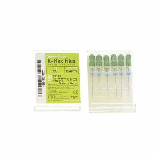 Kerr K-Flex Endodontic Files, Stainless Steel, Size #35, 25mm, Green, 6/Box, 15146 thumbnail 9