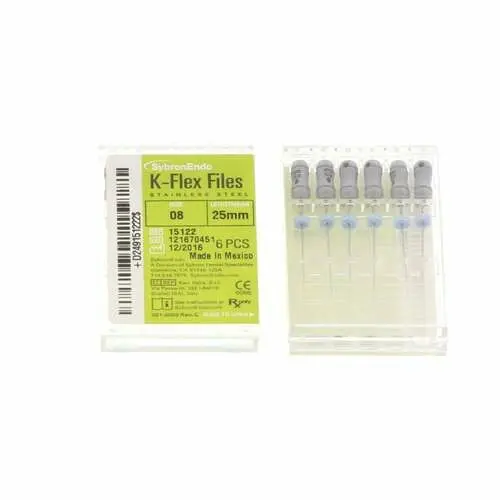 Kerr K-Flex Endodontic Files, #08 (Gray), 25 mm, Stainless Steel, 6/Box, 15122 thumbnail 14