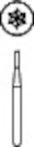 Midwest Operative Carbide Bur #556, FG, Straight Fissure, Flat End, Crosscut, 6 Flutes, 0.9 mm Diameter, 3.2 mm Length, 10/Pkg, 389226 thumbnail 3