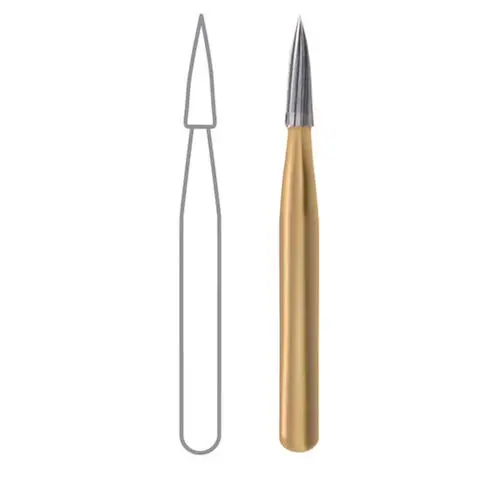 Midwest Trimming and Finishing Carbide Bur, FG - Needle 12 Blade, #7902, 1.0 mm Diameter, 3.8 mm Length, 10/Pkg, 389511 thumbnail 3
