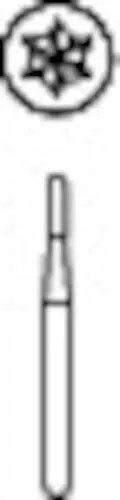 Midwest Operative Carbide Bur #1157, Straight Fissure, Round End (Straight Dome), FG Short Shank, 1.0 mm Diameter, 3.7 mm Length, 6 Flutes, 100/Bag, 386456 thumbnail 3