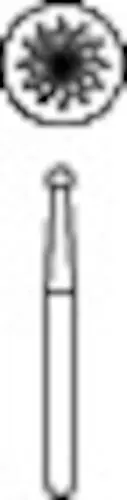 Midwest Trimming and Finishing Carbide Burs, FG - Round 12 Blade, #7003, 1.2 mm Diameter, 10/Pkg, 389502 thumbnail 2
