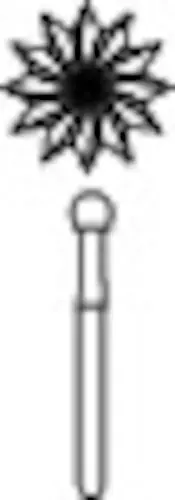 Midwest Trimming and Finishing Carbide Bur, FG, Round 12-Blade, #7009, 2.5 mm Diameter, 10/Pkg, 389506 thumbnail 3