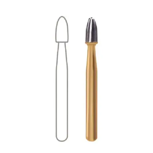 Midwest® Trimming and Finishing Carbide Bur, FG - Egg, Size #7406, 1.8 mm Diameter, 3.4 mm Length, 12-Blade, 100/Bag, 386523 - Midwest® Trimming and Finishing Carbide Burs, FG - Egg, Size #7406, 1.8 mm Diameter, 3.4 mm Length, 100/Bag - Image 1