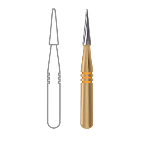 Midwest Esthetic Finishing Carbide Bur, Taper 12 Blade, #7611, Friction Grip Short Shank, 1.0 mm Diameter, 3.9 mm Length, 10/Pkg, 379128 thumbnail 2