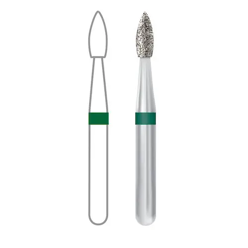 Midwest Once Sterile Diamond Bur, Friction Grip, Coarse, Football Shape, #368-016C, 1.6 mm Diameter, 3.3 mm Length, 25/Pk, 1368016C thumbnail 10