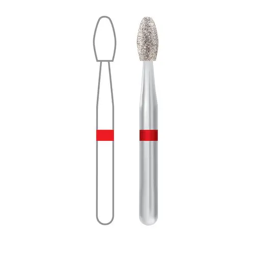 Midwest ONCE Sterile Diamond Burs 379-018F, Fine Grit, Egg/Football Shape, Friction Grip, 25/Pk, 1379018F thumbnail 9