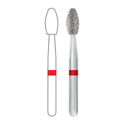 Midwest Once Single-Use Diamond Bur, FG, Fine Grit, Egg/Football Shape, #379-023F, 25/Pkg, 1379023F thumbnail 9