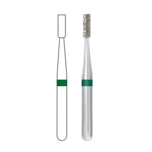 Midwest Once Sterile Single-Use Diamond Burs, FG, Cylinder Flat End, #835, 1.4 mm Diameter, 4.0 mm Length, Coarse, Green, 25/Pk, 1835014C thumbnail 10