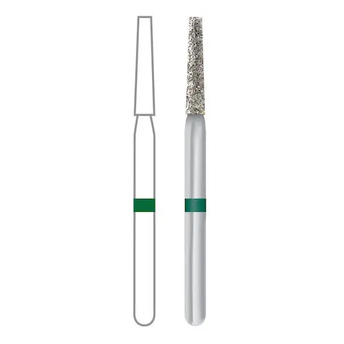 Midwest ONCE Sterile Diamond Bur 847-014C, Coarse, Taper Flat End, Friction Grip, 1.4mm Diameter, 8.0mm Length, 25/Pk, 1847014C thumbnail 2
