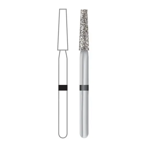 Midwest Once Sterile Single-Use Diamond Bur, #847-018SC, Super Coarse, Taper Flat End, Friction Grip, 1.8 mm Diameter, 8.0 mm Length, 25/Pkg, 1847018SC thumbnail 10