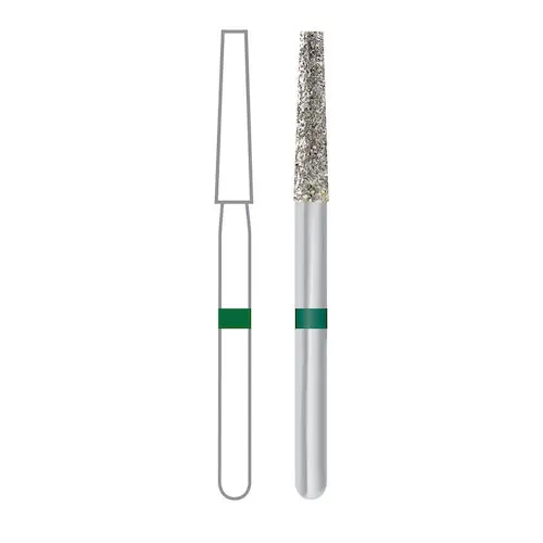 Midwest ONCE Sterile Diamond Bur 848-016C, Coarse, Taper Flat End, Friction Grip, 1.6 mm Diameter, 10.0 mm Length, 25/Pk, 1848016C thumbnail 2