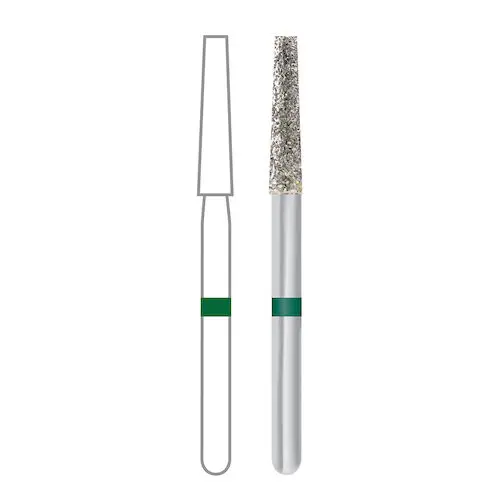 Midwest Once Single Use Diamond Bur – FG, Super Coarse, Taper Flat End, #848-018, 1.8 mm Diameter, 10.0 mm Length, 25/Pkg, 1848018SC thumbnail 2