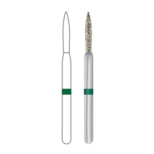 Midwest Once Single Use Diamond Bur – FG, Coarse, Flame, #862/010, 1.0 mm Diameter, 8.0 mm Length, 25/Pkg, 1862010C thumbnail 10