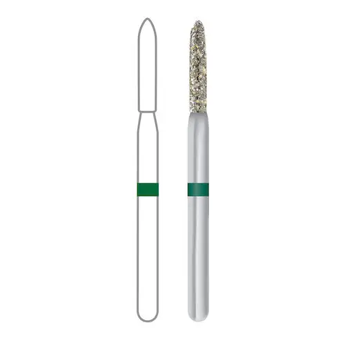 Midwest ONCE Sterile Single-Use Diamond Bur, 878-012C, Coarse, Cylinder Beveled, Friction Grip, 1.2 mm Diameter, 8.0 mm Length, 25/Pk, 1878012C thumbnail 2