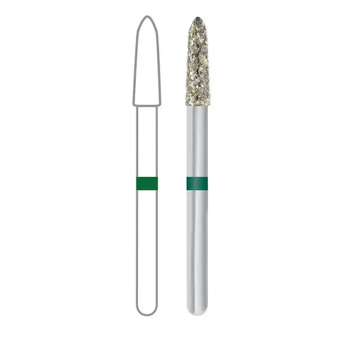 Midwest ONCE Sterile Single-Use Diamond Bur 878K-018C, Coarse, Taper Modified Bevel, FG, 1.8 mm Diameter, 8.0 mm Length, 25/Pk, 1878K018C thumbnail 2