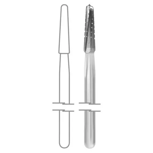 Midwest Operative Carbide Bur #1703-L, HP, Tapered Fissure Crosscut Dome End, 2.1 mm Diameter, 5.7 mm Length, 10/Pkg, 389376 thumbnail 3